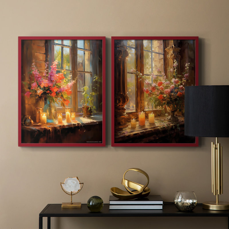 FLORAL Series DCCLXV - Reproduction encadrée de qualité supérieure - prête à être accrochée - aucun clou requis - aucun clou requis