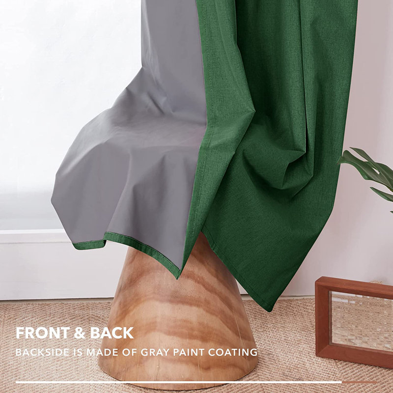 Alhamdi Blackout Curtain Pair, 117cm Width x 229cm Drop, Dark Forest