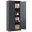 Armoire de rangement en métal 71H avec portes verrouillables et 3 tablettes réglables, idéale pour une organisation sécuritaire et polyvalente-1442968698