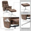 Fauteuil inclinable pivotant avec repose-pieds en similicuir-283934293