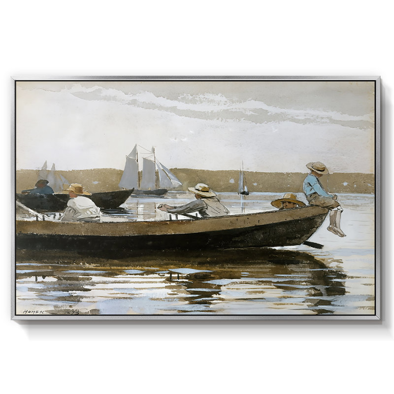 Garçons dans un dory, 1873 - Winslow Homer, toile tendue avec châssis Homer, 26 x 40, Naturel