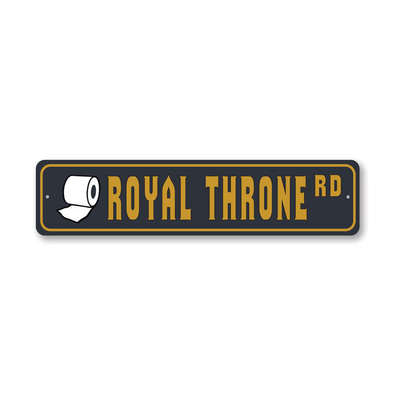 Signe en aluminium du trône royal, H 6 po x l 24 po x P 0,06 po