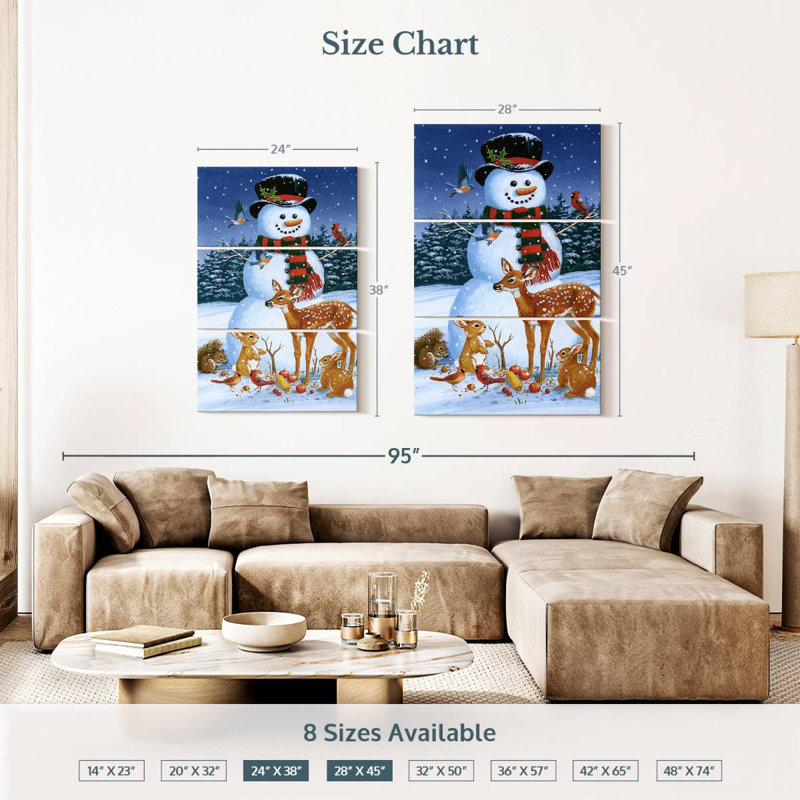 Lelend Snowman With Friends, 38" H x 24" W