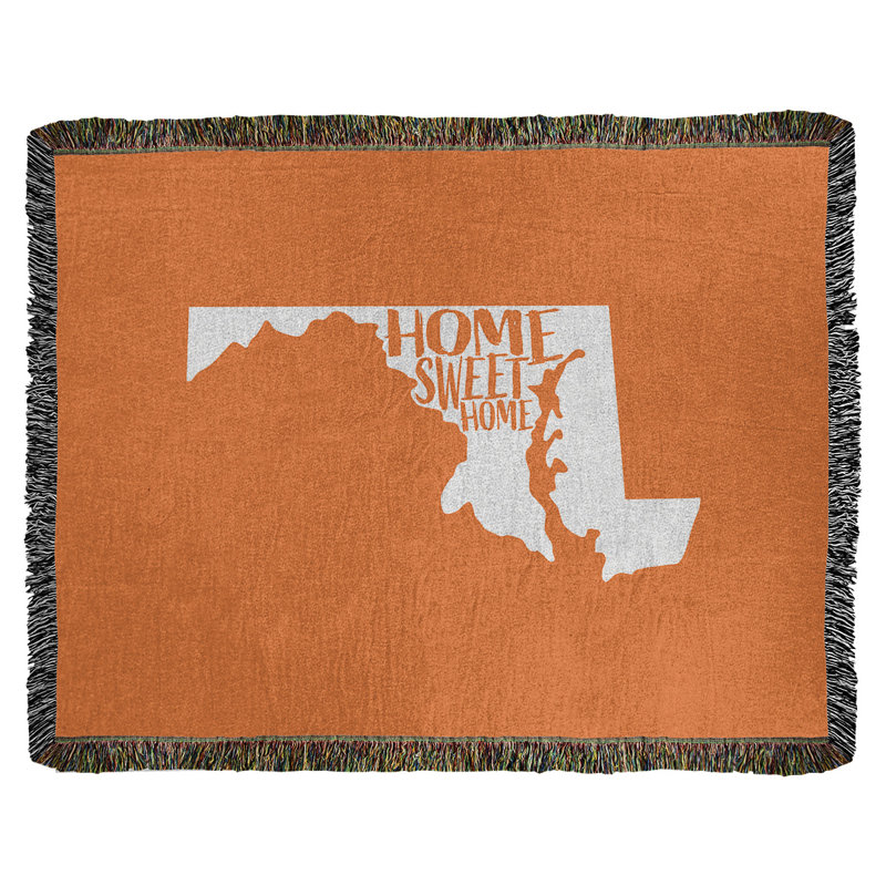 Jeté en coton maryland, 60 po x 80 po, Orange