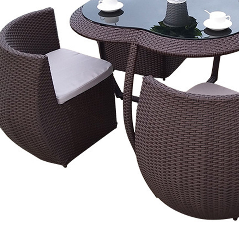 Ensemble de chaises d'extérieur pour 4 personnes 47,24 L, Brun