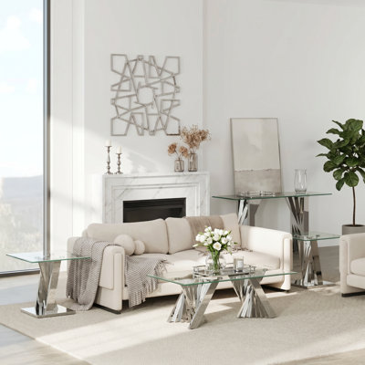 Silver Living Room Table Set Of 4