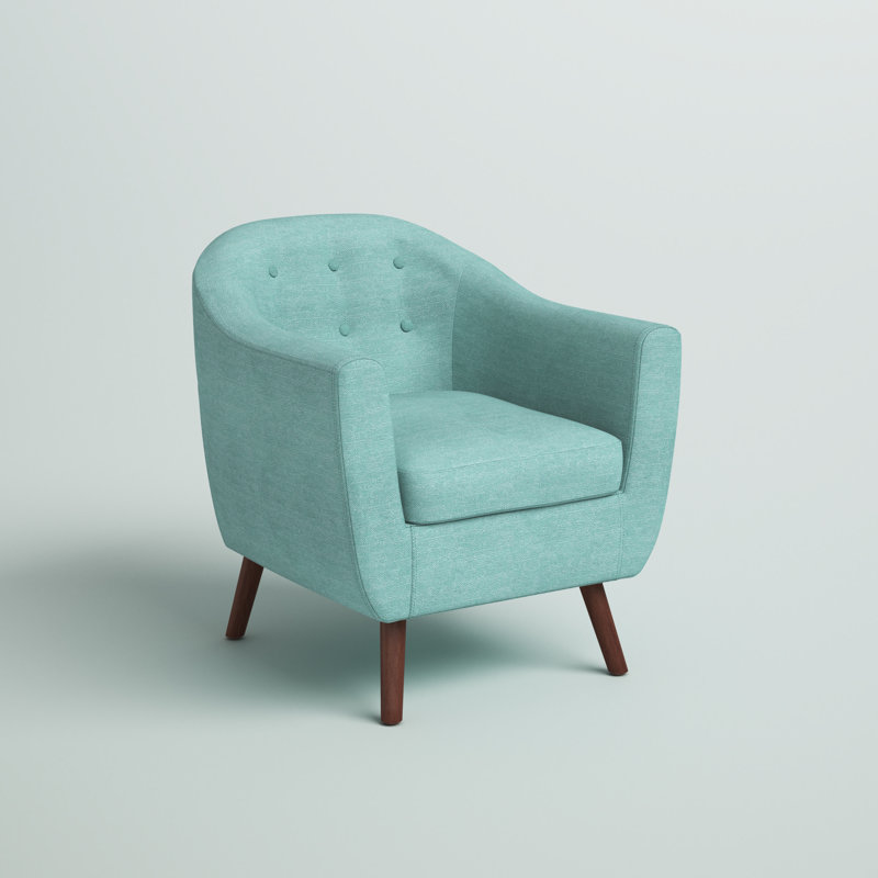 Fauteuil capitonné de 28,34 po de largeur Amedee, Turquoise