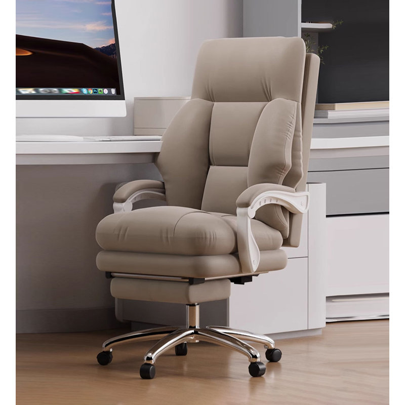 Modern Leather Office Chair with Footrest