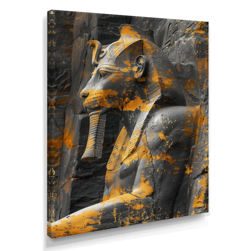  «Yellow Monicolin Sphinx Photo Mythical Creatures - Mythical Creatures, art mural, H 40 po x l 30 po x P 1,5 po