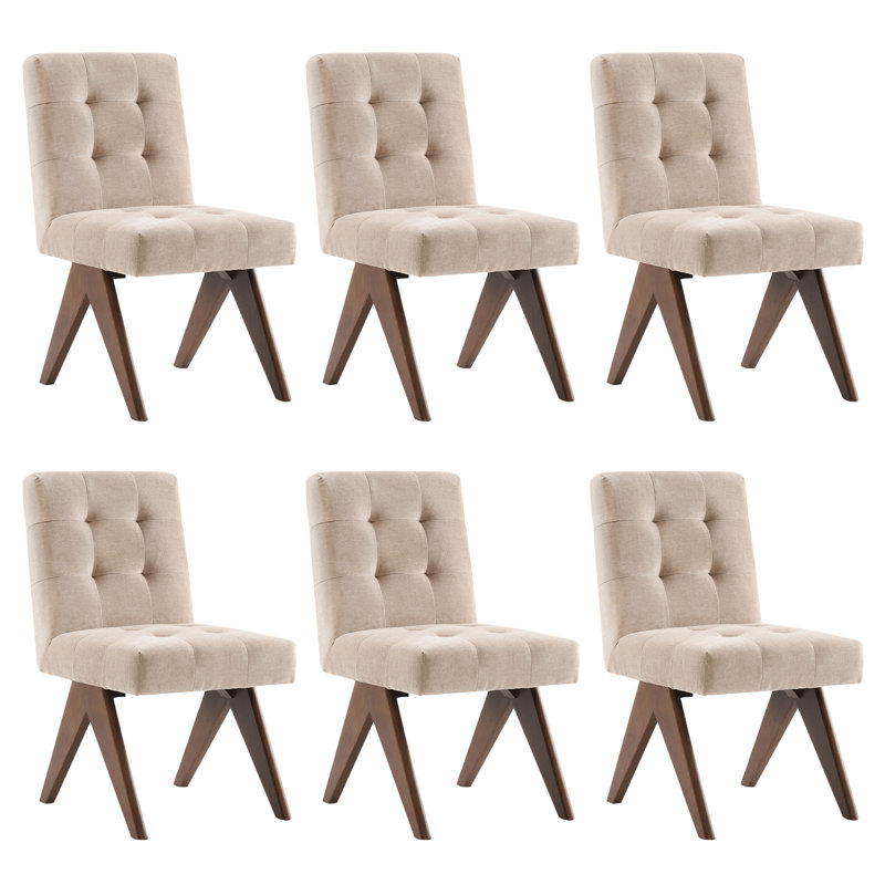 Chaise d'appoint rembourrée Nieck, Havane clair, 6