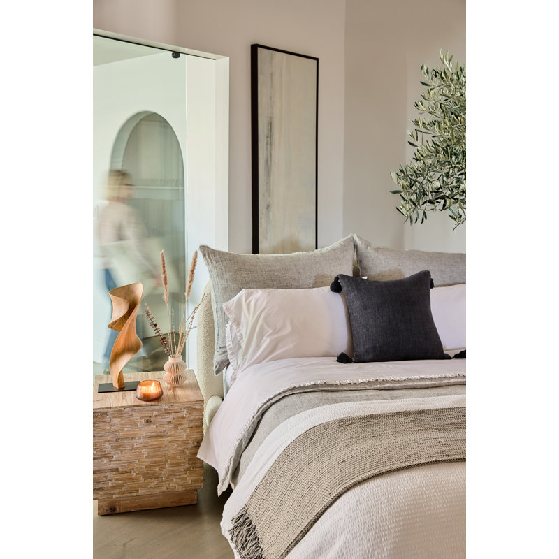 Montauk Square Pillow Cover & Insert, Charcoal