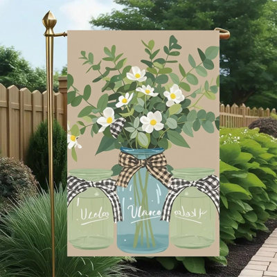 Rustic Greenery Double Sided Decorative Flag, 12X18 inch