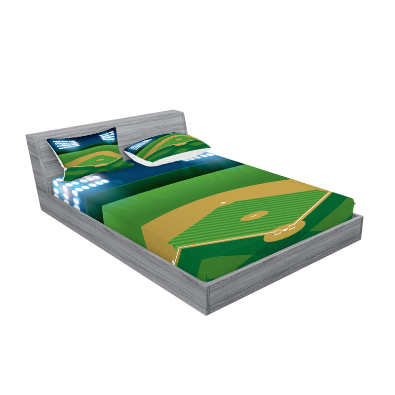 Multicolore ensemble de draps et taies décoratives Ambesonne Sports, Ensemble de draps pour grand lit avec 4 taies d'or