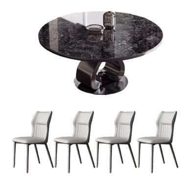 Modern simple light luxury round table and chair