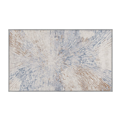Machine Washable Gray Area Rug