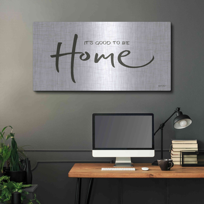 «It's Good to Be Home» par Susie Boyer, art mural en métal, H 24 po x l 48 po