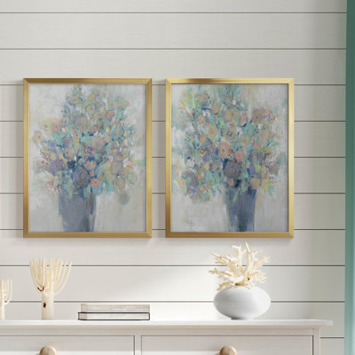 Bouquet I - Toile encadrée de qualité supérieure - Prêt à être accroché
