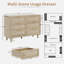 Commode 6 tiroirs pour chambre à coucher, commode en bois et commode avec poignées en métal Aimara-113888198