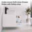 Ensemble de meuble-lavabo double mural 48 po avec vasques artistiques, peint à la main, 4 tiroirs à fermeture douce