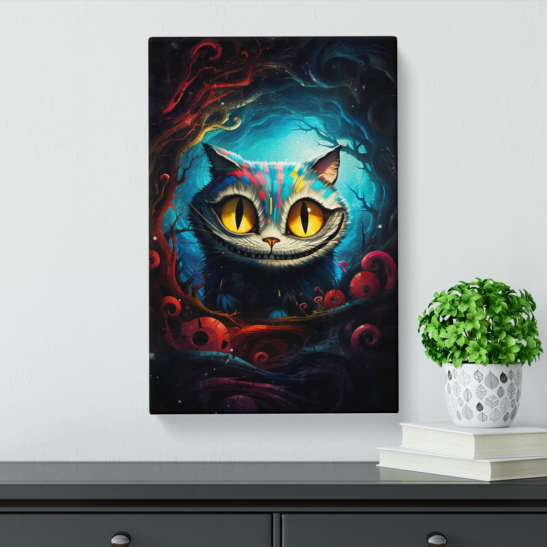Cheshire Cat Abstract - Wrapped Canvas