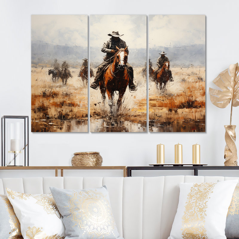 Western Dust and Grit II, 3 pièces, H 32 po x l 48 po x P 1 po