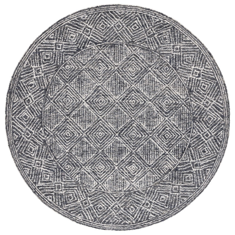 Kaitlee Hand Tufted Wool Pile Geometric Rug, Round 6'
