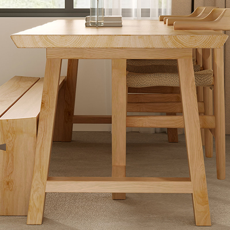 Ensemble de table de salle à manger original en bois de frêne, H 29,52 po x L 86,61 po x l 35,43 po