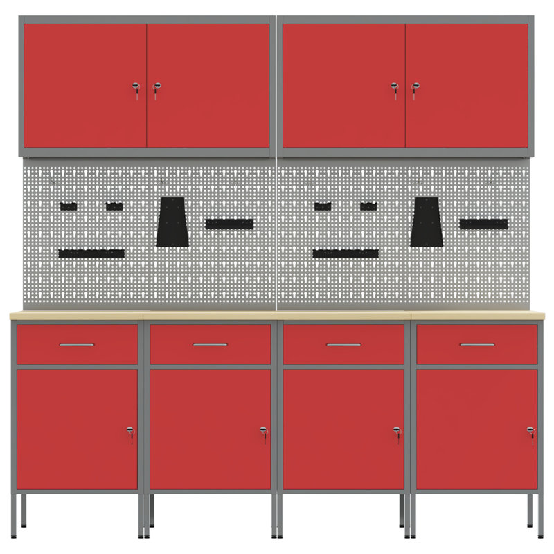 Work Cabinet with Drawer, Red