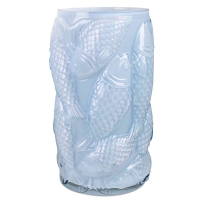 Vase avec poisson en relief, verre