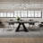 Extendable 63 to 94" 10-Seat Black Sintered Stone Dining Table with Carbon Steel Base, Large Modern Rectangular Dining Room Table For Home, Kitchen, Living Room-837425700-830257066
