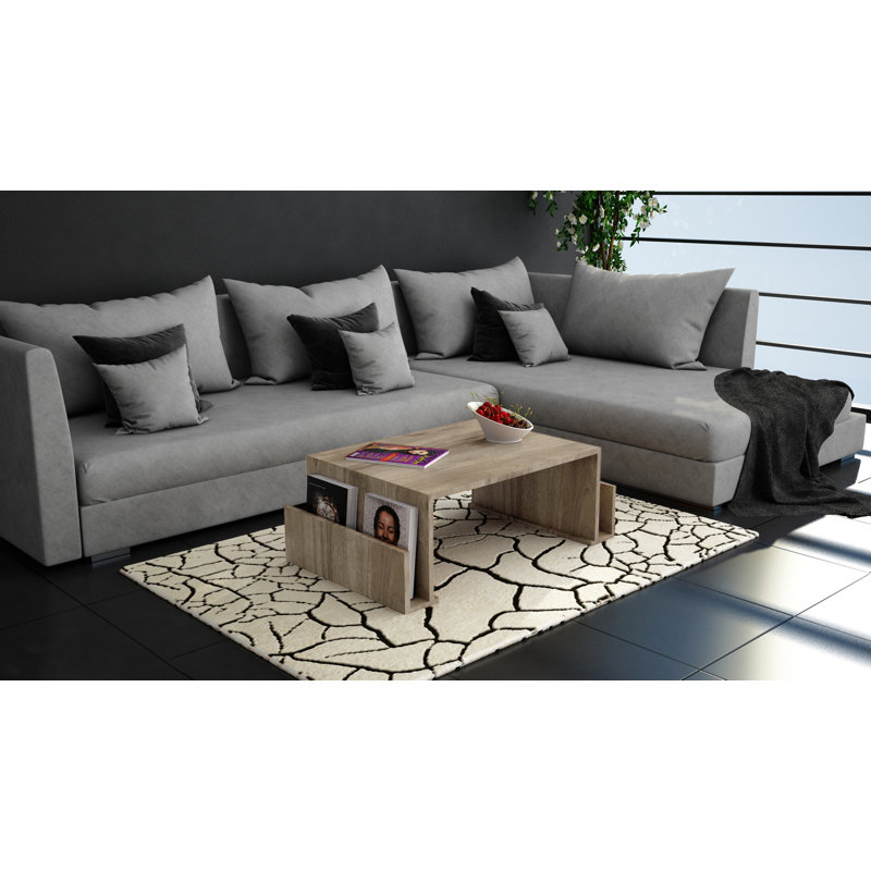 Table basse avec rangement Carrine, Noyer