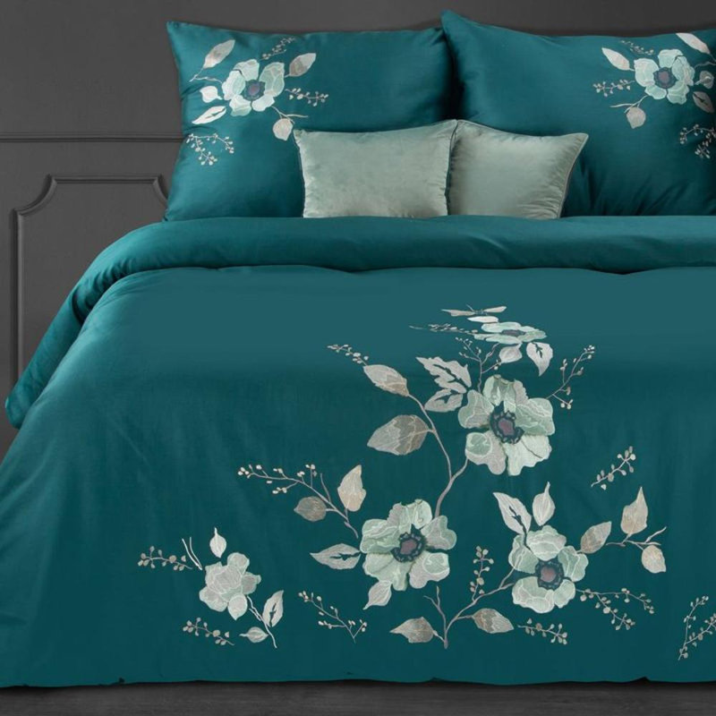 Genessi No Pattern Duvet Cover with Pillowcases, Turquoise, 160 x 200cm - 2  Pillowcases (70 x 80cm)