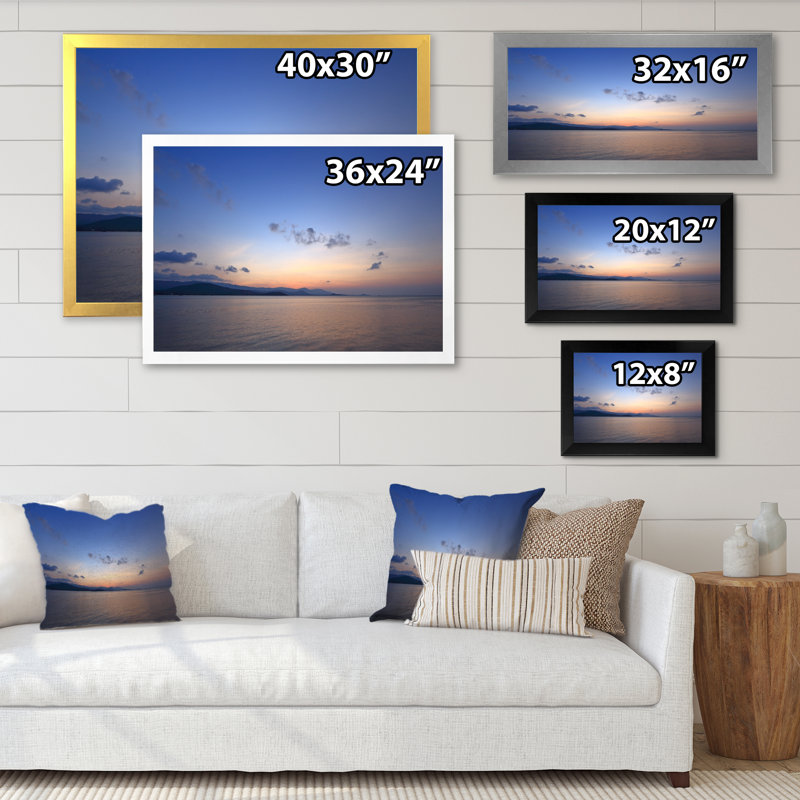 «Beach Sunrise With Dramatic Sky III», reproduction sur toile, H 8 po x l 12 po x P 1 po, Cadre d'angle fermé noir