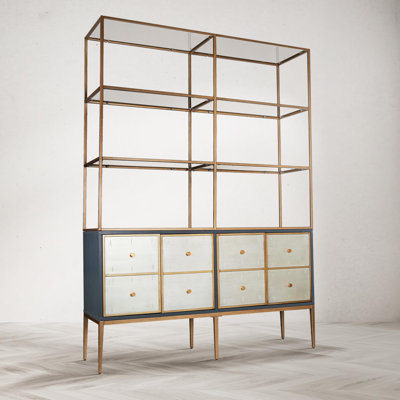Étagère à livres en fer H 82,5 "x l 59" Barnsdale