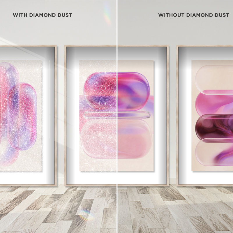 Rose Topaz Set Set by Oliver Gal, 16.5"H x 11.5"W, Natural Oak Shadowbox