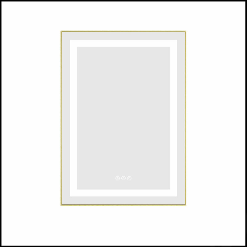 Miroir de salle de bain DEL, 24 po x 32 po, Doré
