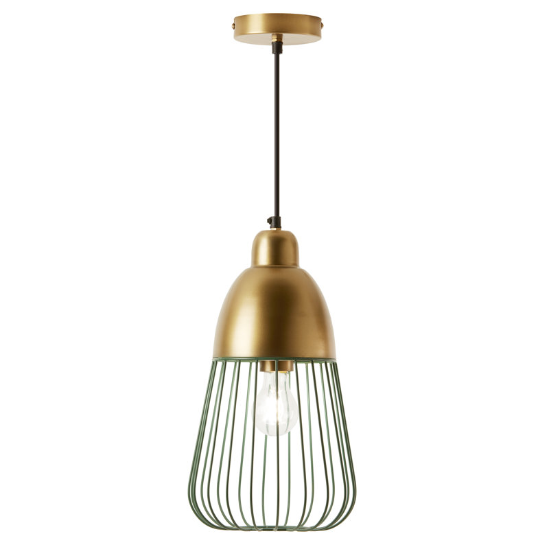 Luminaire suspendu 8,25 po Taylor, Or, Vert émeraude