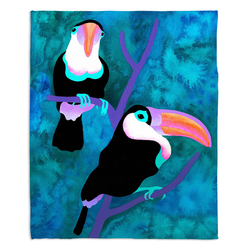 Jeté toucans , l 68 po x L 80 po