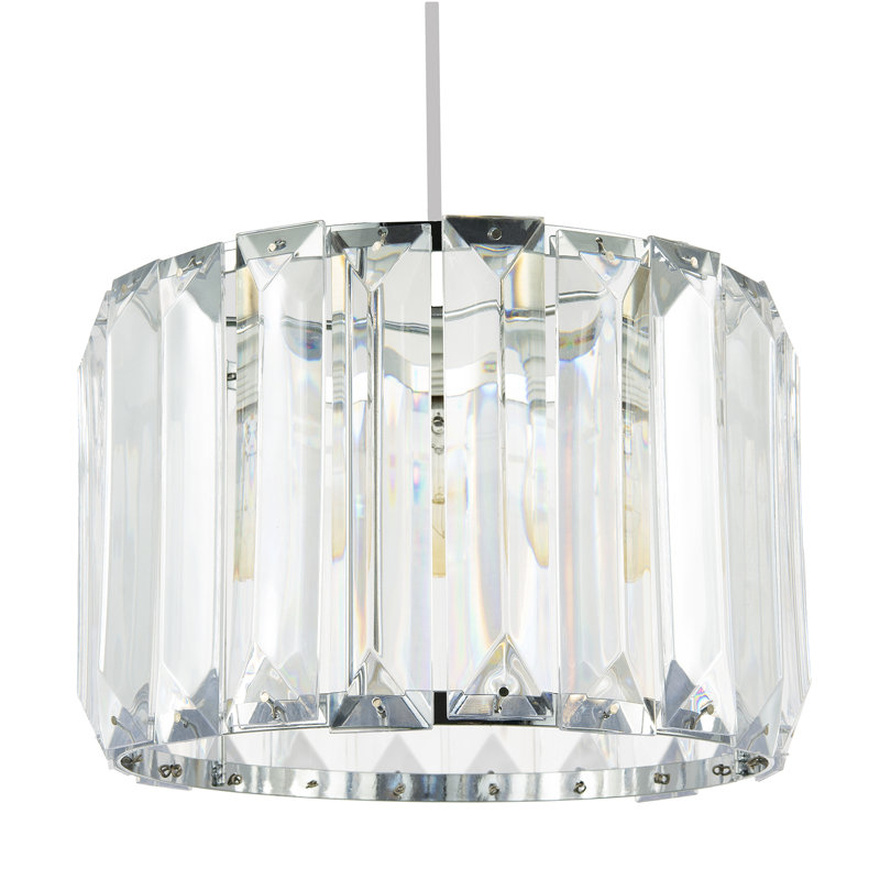 15cm H Metal Drum Pendant Shade ( No Direct Attachment Method ), Silver