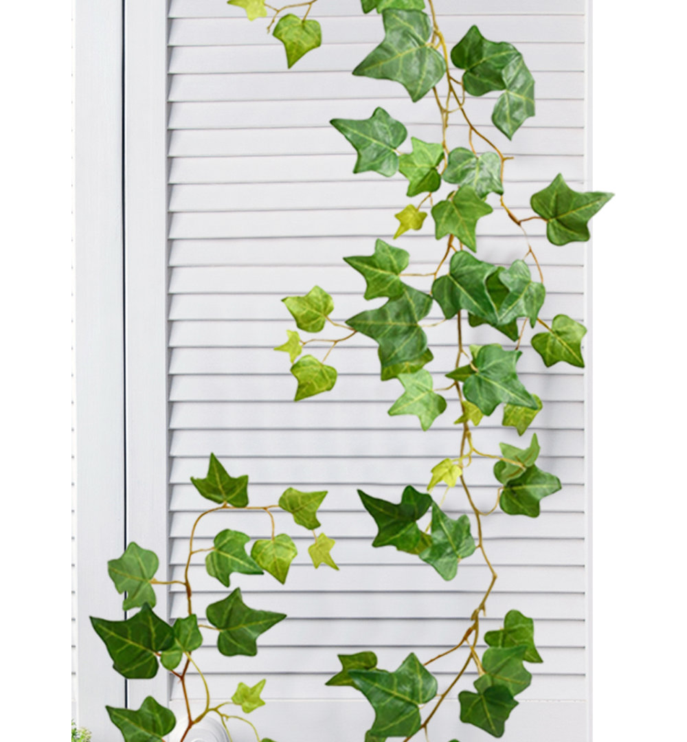 Primrue 12 Artificial Ivy Garland. Fake Ivy Vines With Green Leaves, Faux Hanging Plants Realistic Greenery For Bedroom Wall Decor, Use As Home Decoration (Set of 12) Primrue