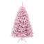 Arbre de Noël épinette floqué rose 7,5 pi avec éclairage réglable-1937263178