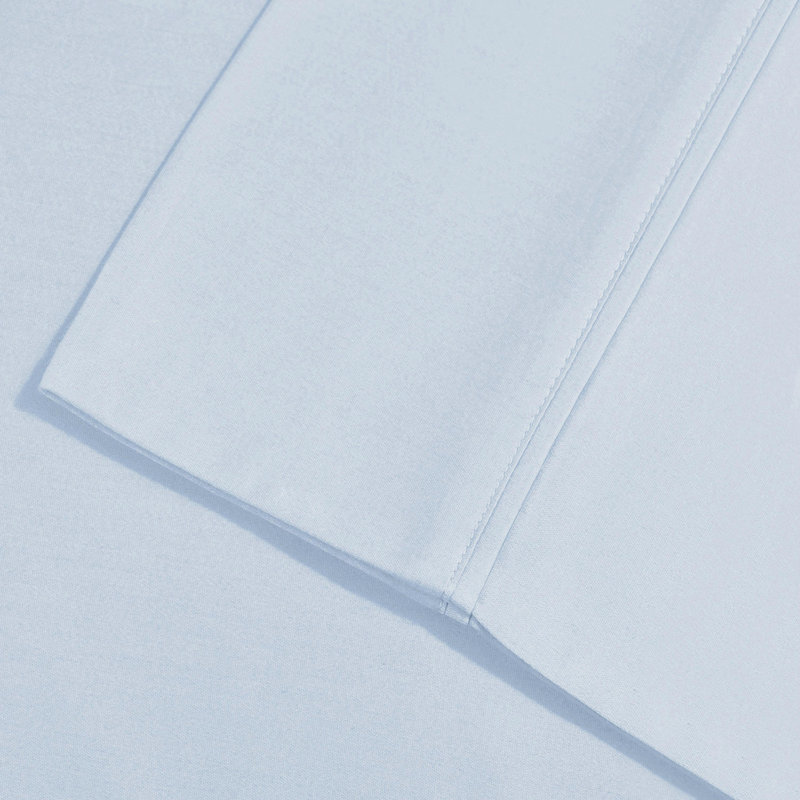 1000 Thread Count Solid Deep Pocket Cotton Blend Bed Sheet Set, King Sheet Set with 2 Pillowcases, Blue