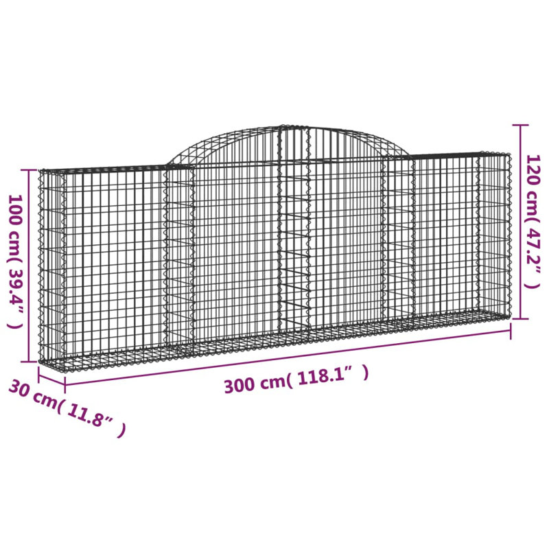 Clôture en métal argenté, 9 pi 10 po x 3 pi 11 po