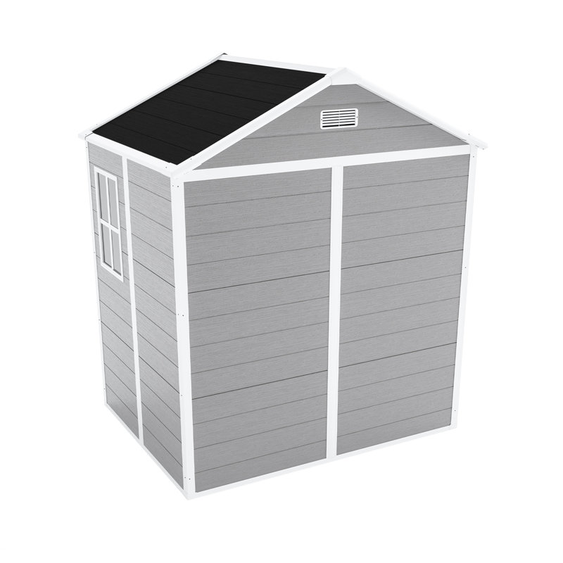 Remise de rangement en polypropylène 6 * 5Ft - Campcraft, imperméable, antirouille et, intérieur large, éclairage de fenêtre HD protégé, grand espace, panneaux
