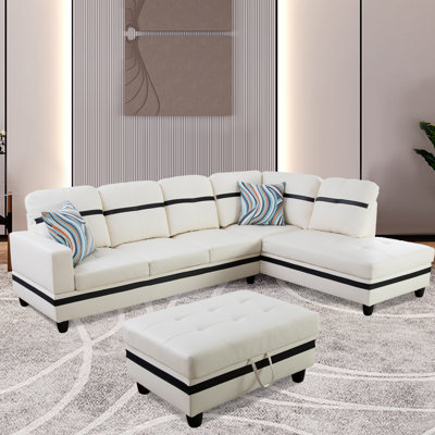 Faux Leather L-Shaped Sectional