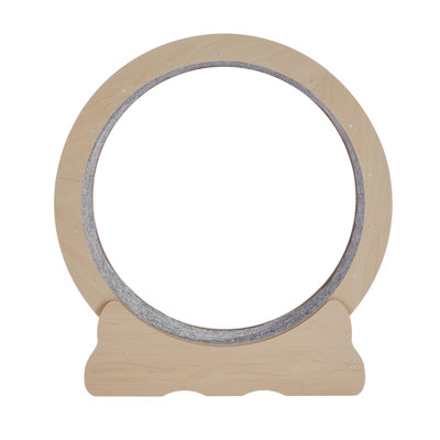 29.5" Wooden Cat Exercise Wheel with Silent Rotation, 29.53" L x 12.52" W x 31.5" H, Fiberboard Cat Treadmill for Indoor Cats up to 8 lbs, Wood, 1 Piece