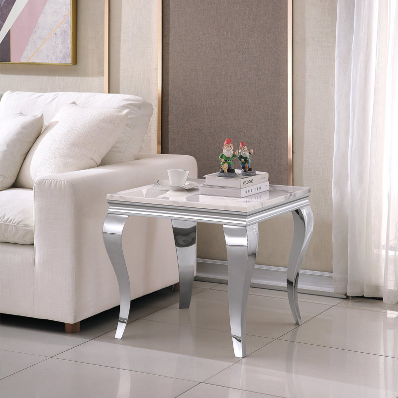 Table de bout Burdell Et022, Argent argent