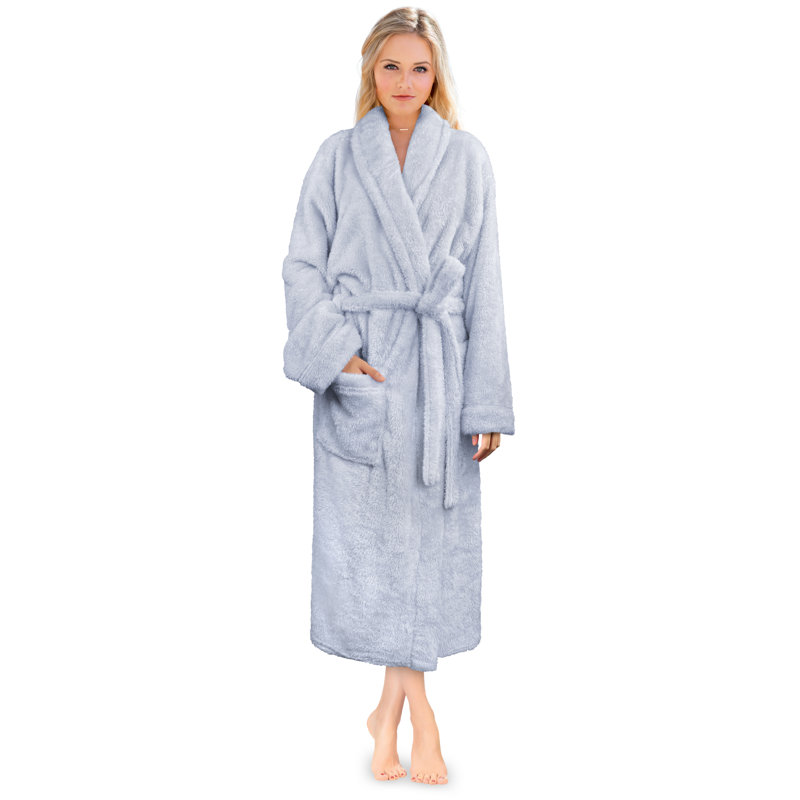 Peignoir en polaire pour femmes avec poches Lamartine, G / TG, Bleu pâle