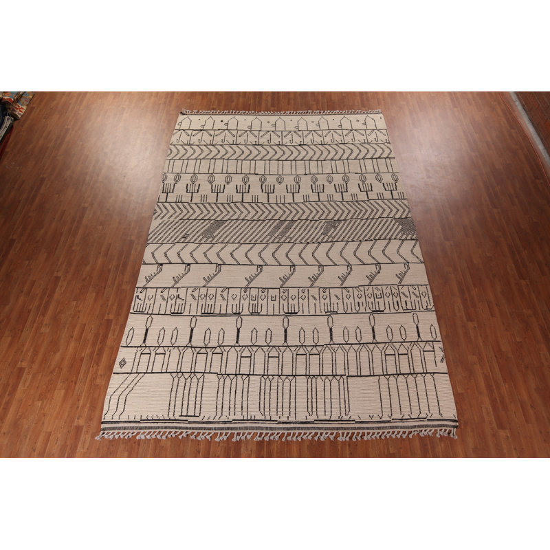 All-Over Ivory Moroccan Oriental Large Rug