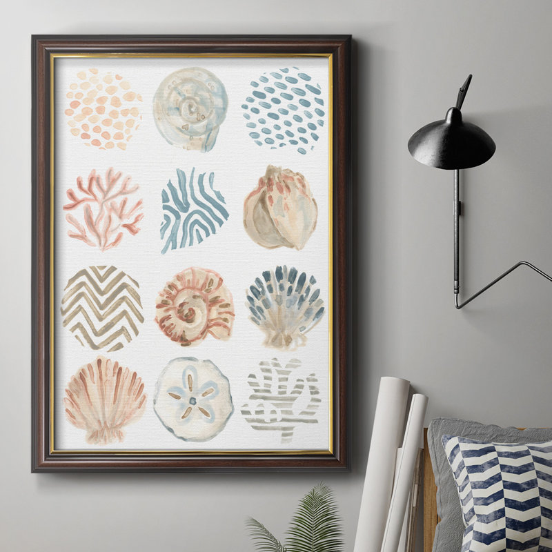 Toile encadrée de qualité supérieure avec motifs océaniques II - prête à être accrochée, H 27 po x l 18 po x P 2,5 po